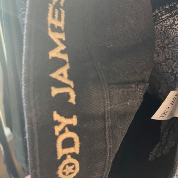 CODY JAMES MEN'S BLACK NIGHT RIDER STRETCH SLIM STRAIGHT JEANS 33x36 - Picture 5 of 6